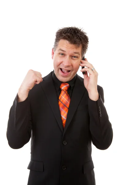 Happy businessman on the phone — Stock Photo, Image