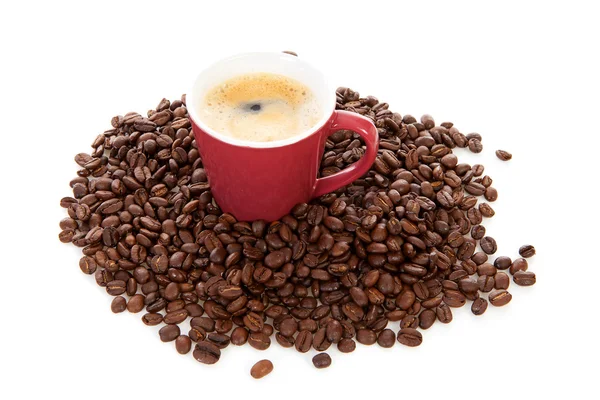 Coffee cup and beans — Stock Photo, Image