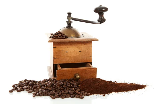 Стара дерев'яна кавомолка — стокове фото