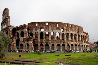 View of the colosseum in Rome clipart