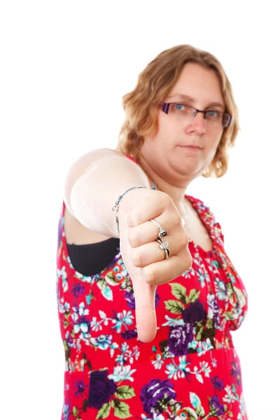 Женщина без большого пальца — стоковое фото