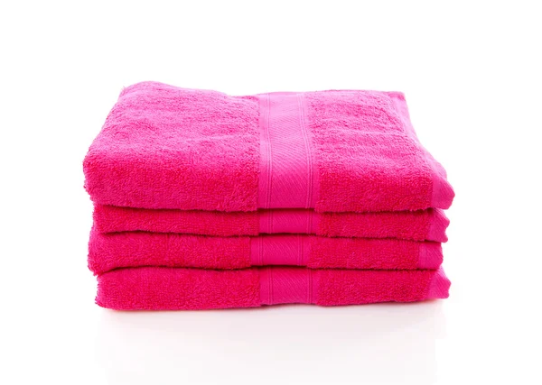 Pile of pink towels — Stock Photo, Image
