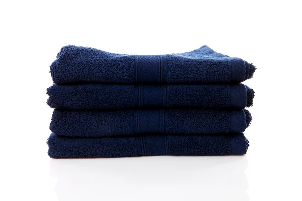 堆的蓝色毛巾 — 图库照片