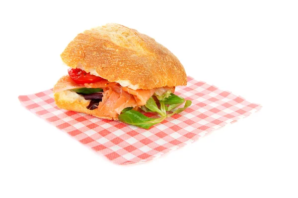 Sanduíche saudável em guardanapo — Fotografia de Stock