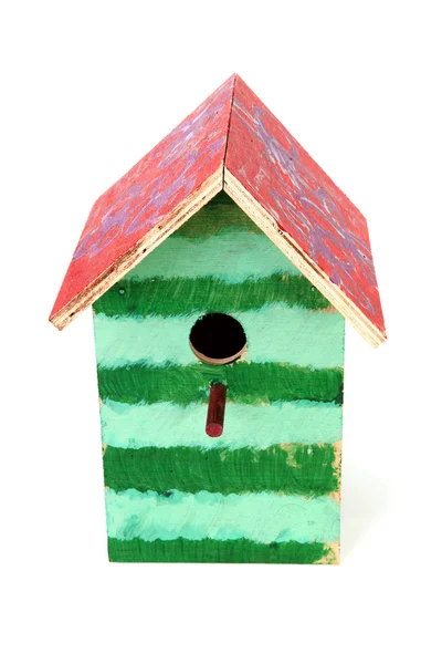 Colorata casetta per uccelli dipinta da bambini — Foto Stock