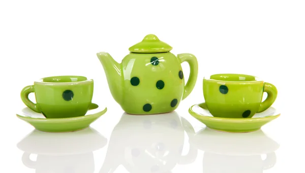 Green dotted tablewear — Stock Photo, Image
