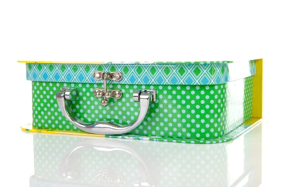 Zelený kufr v detailním — Stock fotografie
