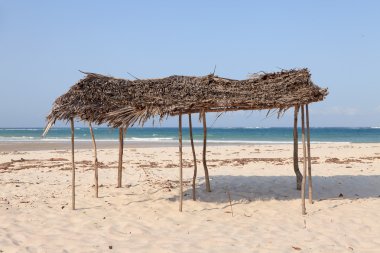 Hut on the beach near Indian Ocean clipart