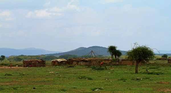 Aldeia Masai tradicional no Quênia — Fotografia de Stock