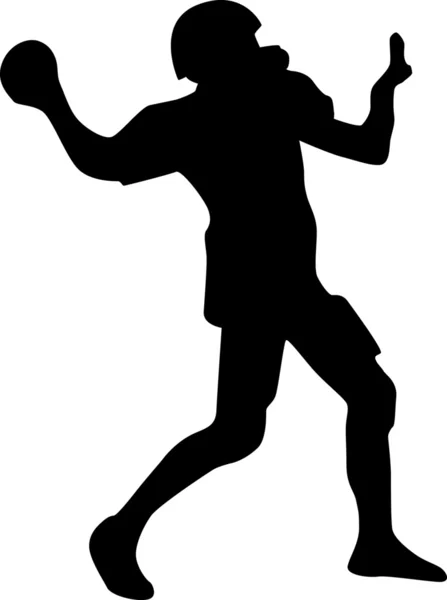 American football player silhouette vector — Stock Vector