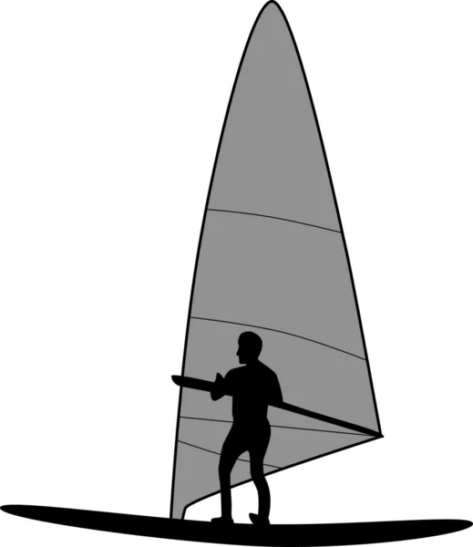 Surfista silueta vector — Vector de stock
