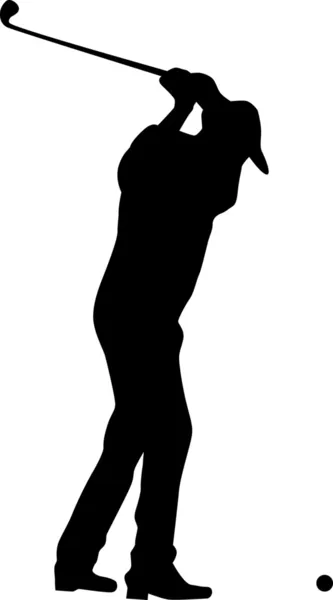 Golf speler silhouet vector — Stockvector