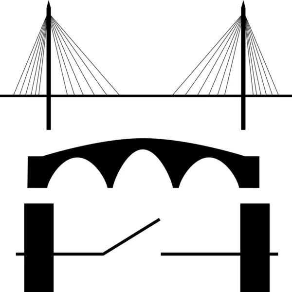 Híd silhouette vektor — Stock Vector