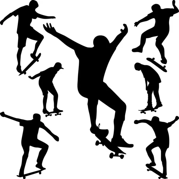 Skater silueta vector — Archivo Imágenes Vectoriales