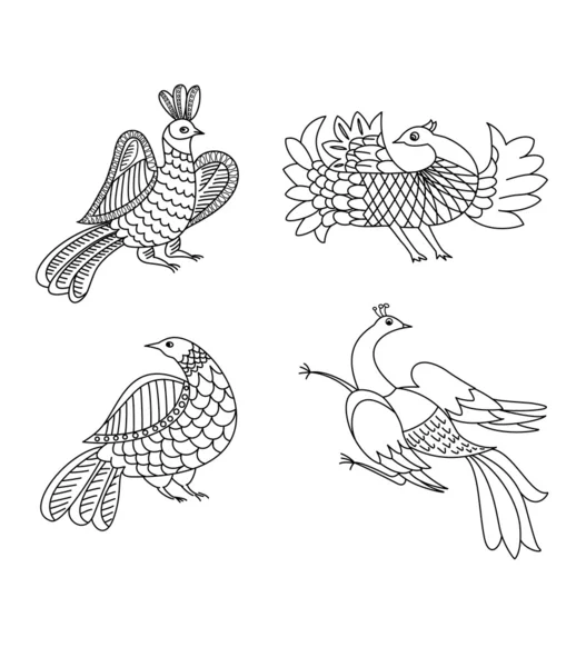 Vögel Vektor grafisches Ornament — Stockvektor