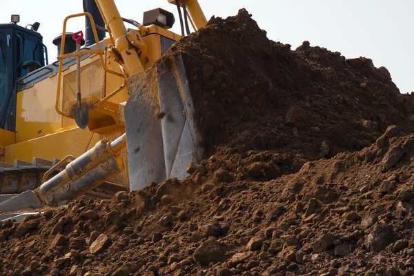 stock image Bulldozer work close up