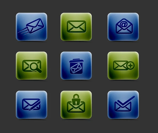 Email Icona Set — Vettoriale Stock