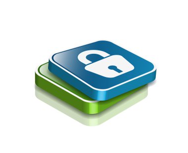 3d glossy lock icon clipart