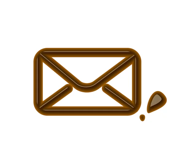 Chocolate icono de correo electrónico — Vector de stock