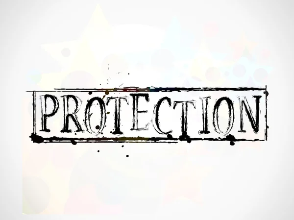Grunge texto de protección — Vector de stock