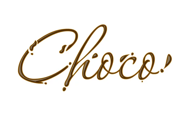 Teks choco coklat - Stok Vektor