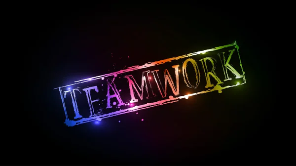 Teamwork colorful text — Stock Vector