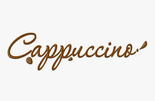 Chocolade cappuccino tekst — Stockvector