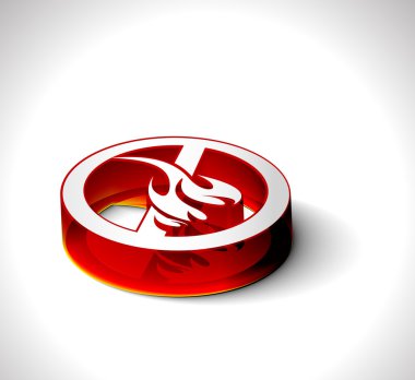 3d vector fire web icon clipart