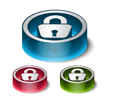 3d glossy lock icon clipart