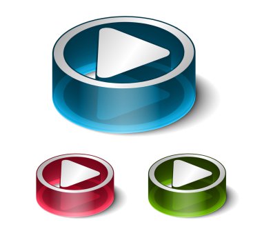 3d play play icon clipart