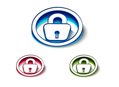 3d glossy lock icon clipart