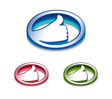 3d glossy Like/thumbs up symbol clipart