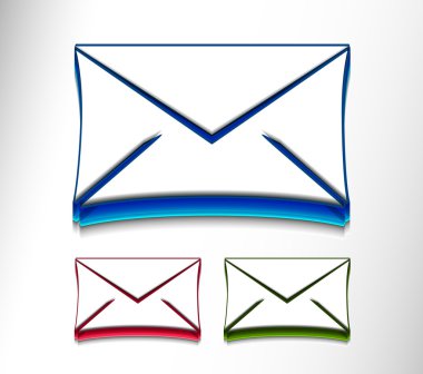 Email icon web design element set clipart