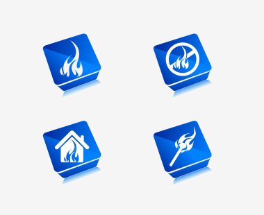 Fire icon set clipart