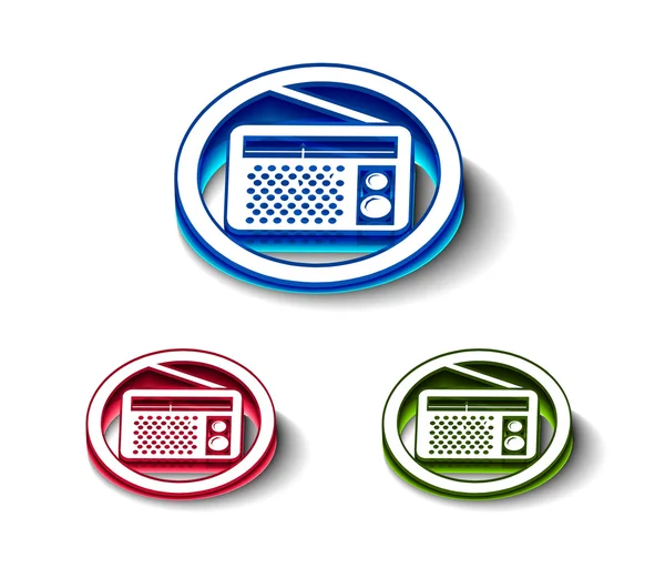 3d gfsy radio web icon — стоковый вектор