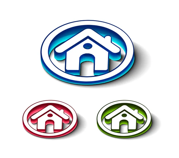 3d glossy home icon — Stock Vector
