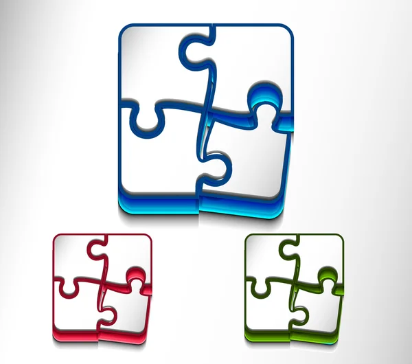 Puzzle icono web conjunto de diseño — Vector de stock