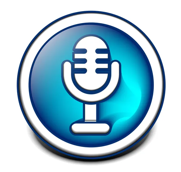 3d icona microfono lucido — Vettoriale Stock