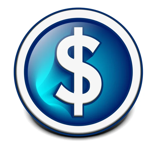 Glossy dollar icon — Stock Vector