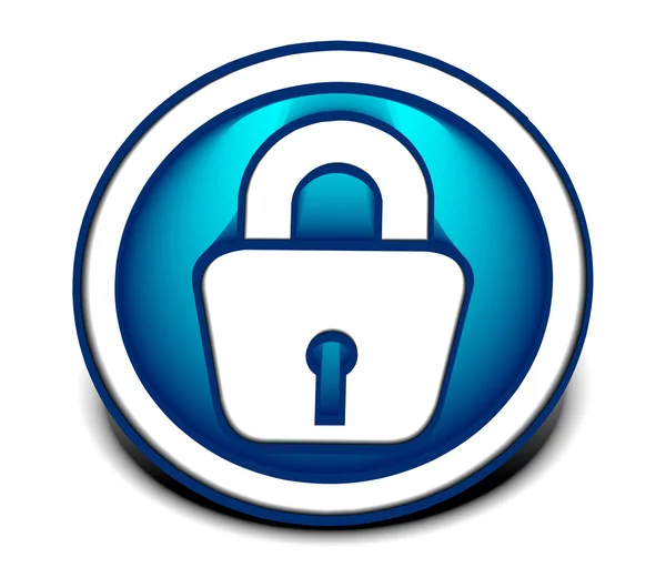 3d glossy lock icon — Stock Vector