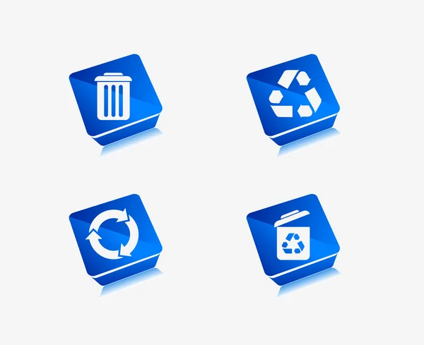 Conjunto de ícones de reciclagem — Vetor de Stock