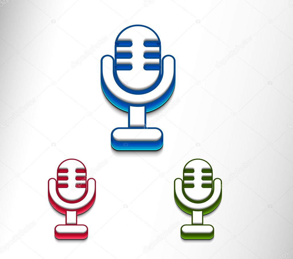 3d glossy mic icon