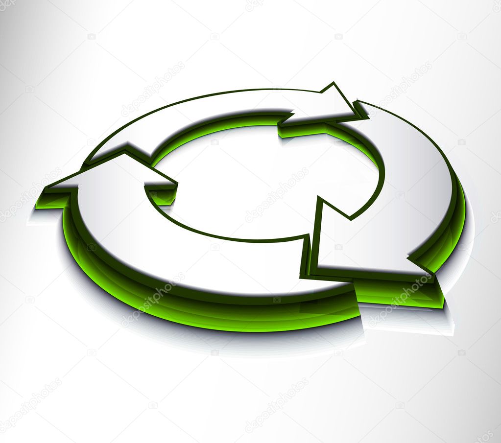 3d glossy recycle icon — Stock Vector © redshinestudio #5727257