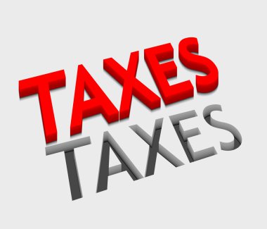 3d vector taxes text design clipart