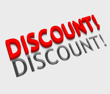 3d vector discount text design clipart