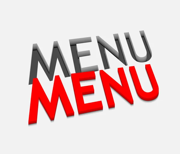 Progettazione del testo del menu vettoriale 3d — Vettoriale Stock