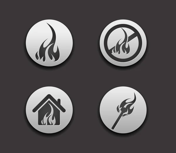 Fuego icono web — Vector de stock