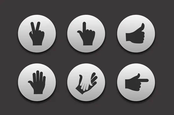 Set of Hand Icons — Stock Vector