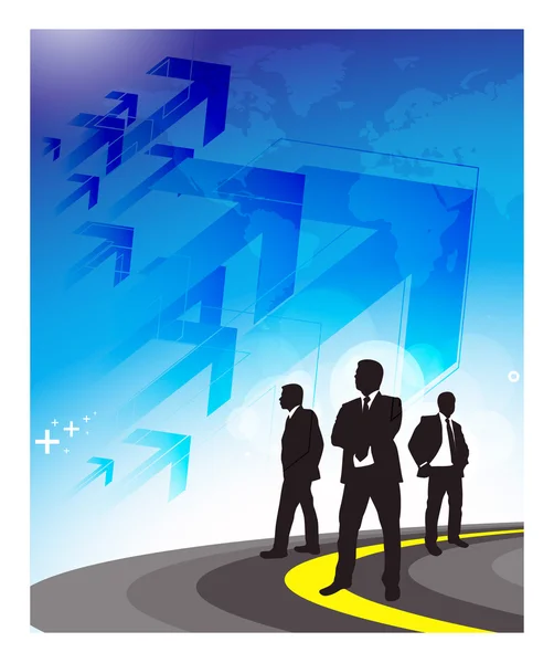 Business men silhouettes — Stock Vector