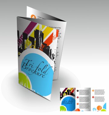 Tri-fold brochure design clipart